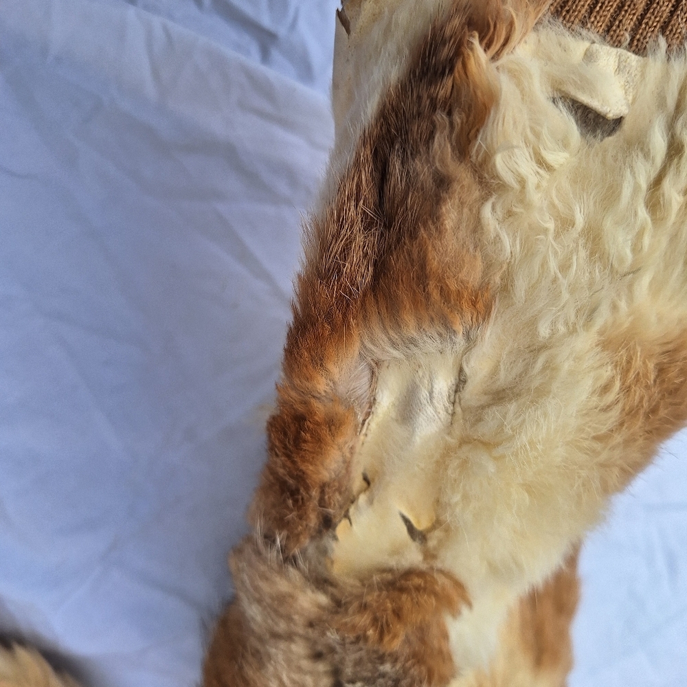 Real Rabbit Fur Tan Jacket - Picture 2 of 7